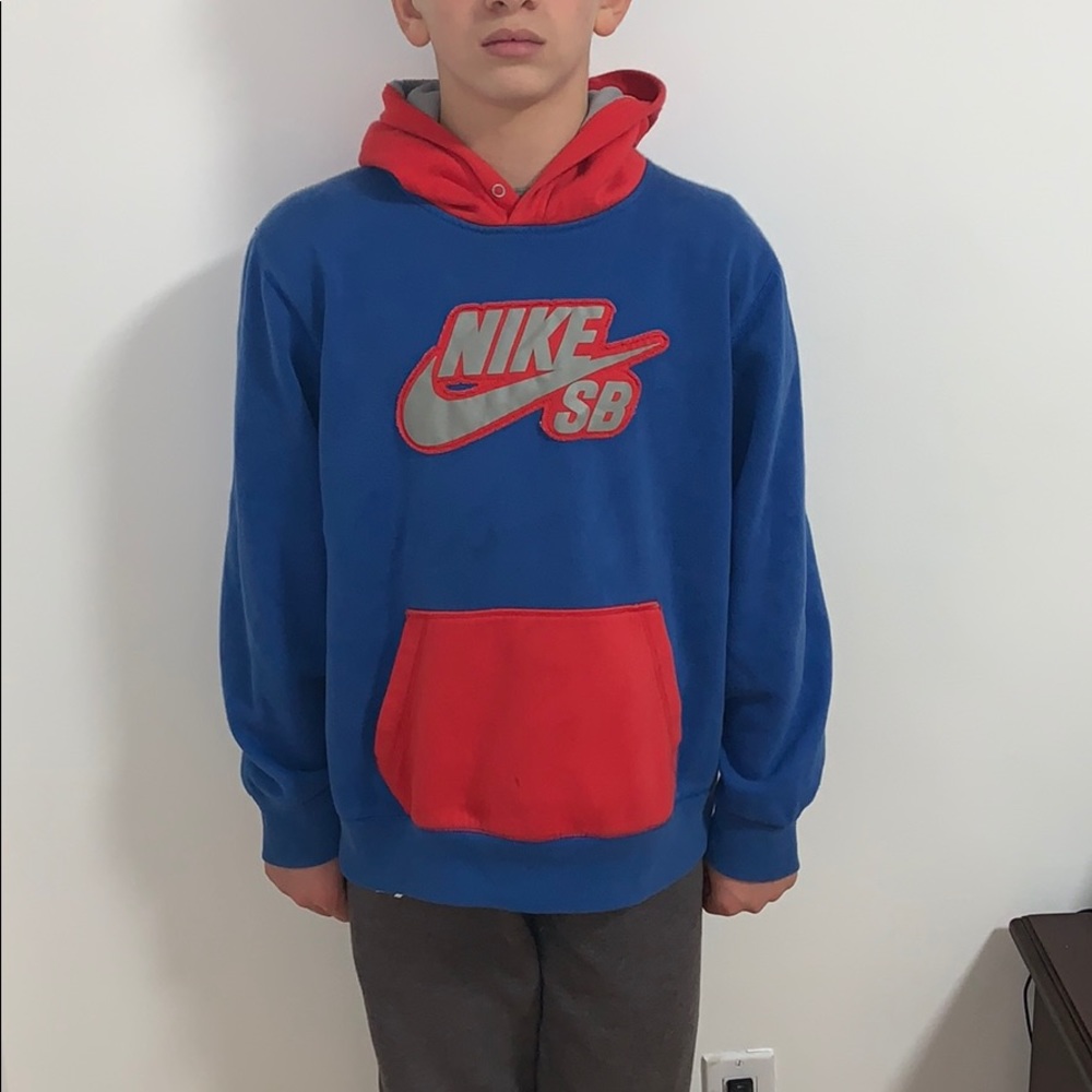 Nike SB Blue and Red Hoodie Sweatshirt